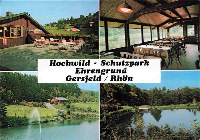Gersfeld Rhoen Hochwild Schutzpark Ehrengrund Gastraum Terrasse Gondelteich