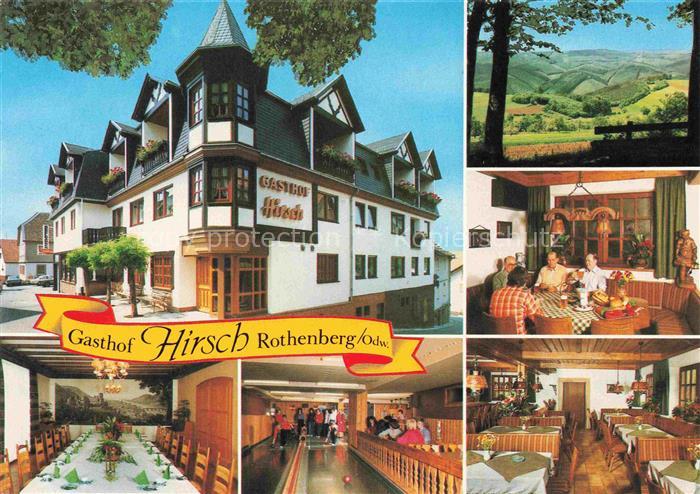 Rothenberg Odenwald Hessen Gasthof Hirsch Gastraeume Panorama Kegelbahn