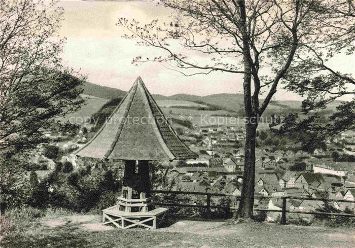 Rotenburg Fulda Hessen Der Pilz mit Blick auf die Stadt