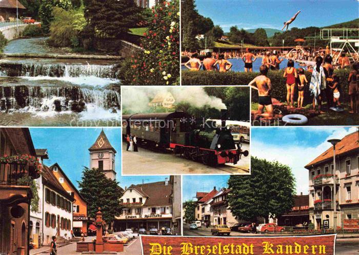 Kandern Baden BW Freibad Dorfplatz Kirche Dampflok Strasse