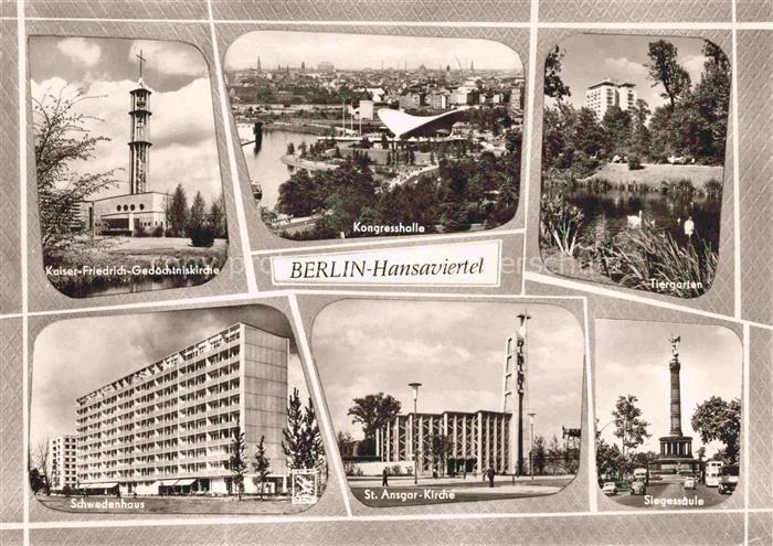 Hansaviertel BERLIN Kaiser Friedrich Gedaechtniskirche Kongresshalle Tiergarten