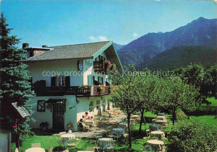 Kruen Kruenn Isar Garmisch-Partenkirchen Bayern Gasthof Cafe Alpenglueh'n