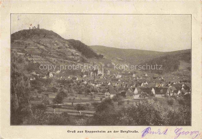 Heppenheim Bergstrasse Panorama Feldpost