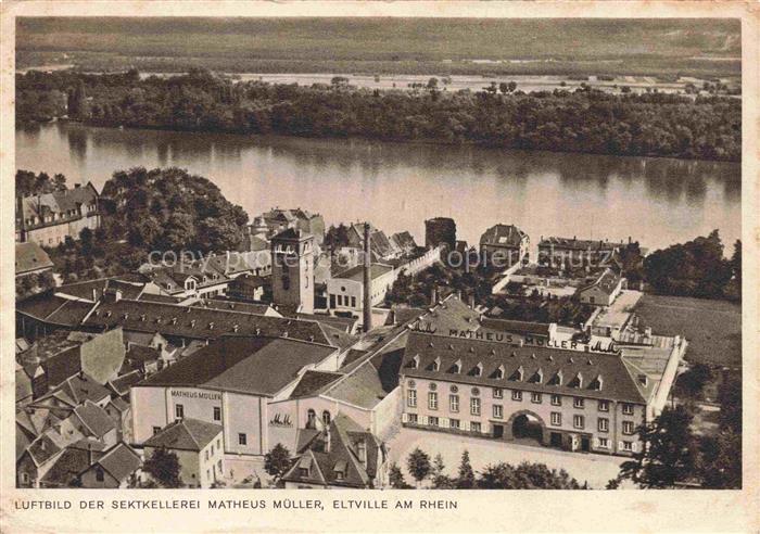 Eltville Rhein Sektkellerei Matheus Mueller Fliegeraufnahme