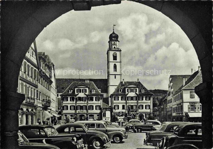 BAD MERGENTHEIM BW Marktplatz mit Stadtkirche