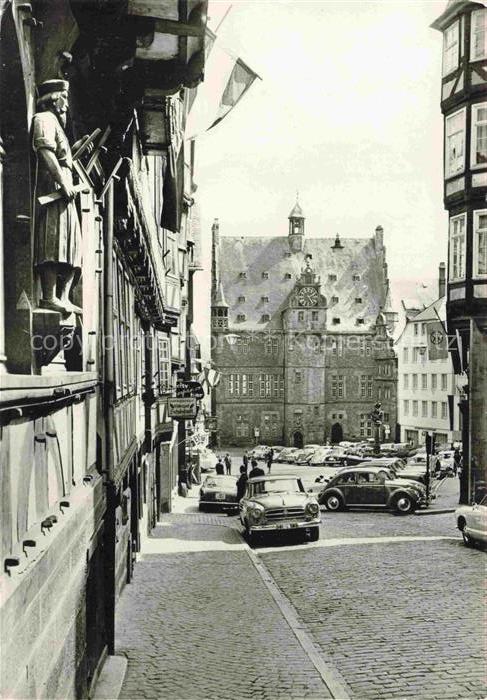 MARBURG  LAHN Blick vom oberen Marktplatz zum Rathaus