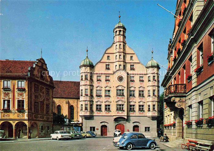 Memmingen Bayern Marktplatz mit Rathaus