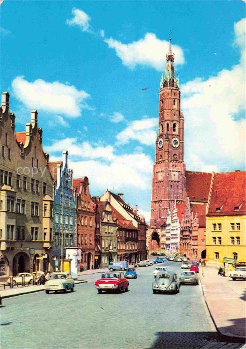 LANDSHUT  Isar St Martinskirche mit dem Backsteinturm