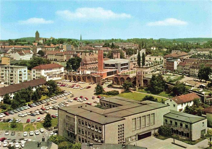 DARMSTADT Hessen Justus Liebig Haus Stadtmauer und Hinelsturm Fliegeraufnahme