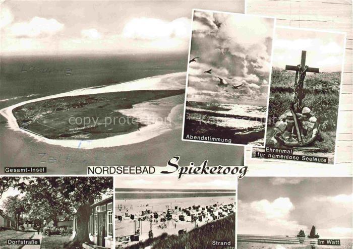 Spiekeroog Nordseeinsel Niedersachsen Fliegeraufnahme Abendstimmung Ehrenmal fue