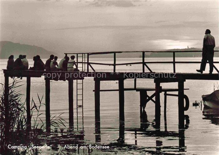 Seefelden Uhldingen-Muehlhofen Bodenseekreis BW Camping Seeparle Abend am Bodens