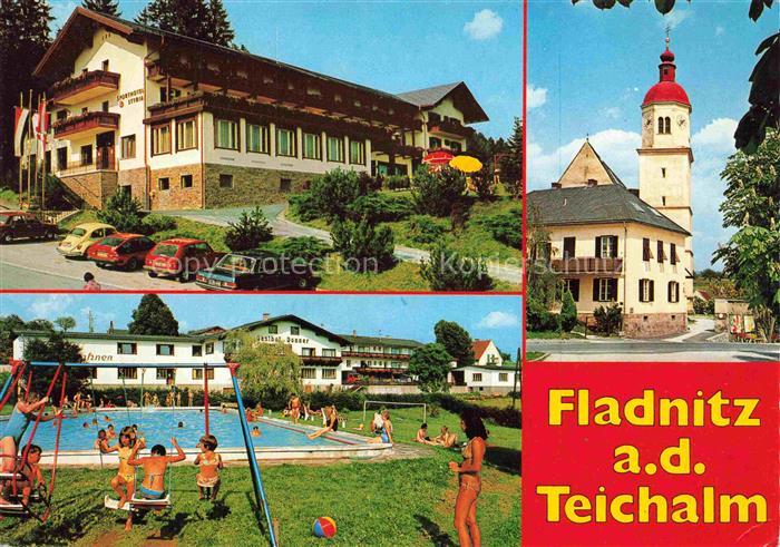 Fladnitz Raabtal Steiermark AT Sporthotel Styria Ortsansicht Kirchenmotiv