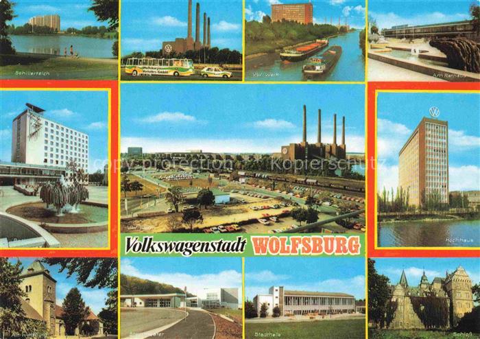 WOLFSBURG Niedersachsen Schillerteich Rathaus Alt Wolfsburg Baehnle VW Werk Hoch