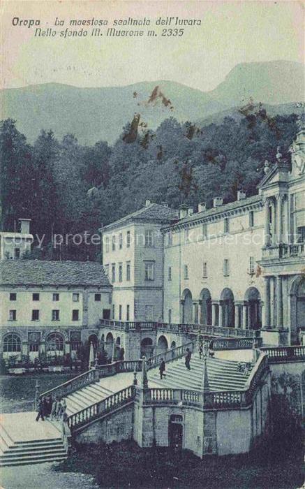 Oropa Biella Piemonte IT La maestosa sealinata dell' luvara nello sfondo Monte M