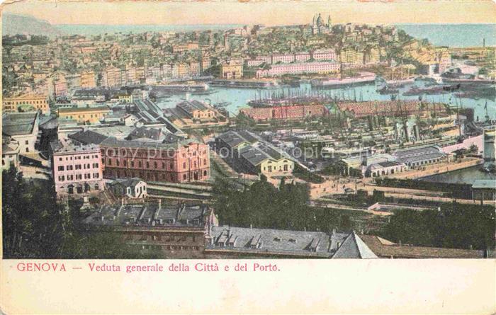 GENOVA Genua Liguria IT Veduta generale della Città e del Porto