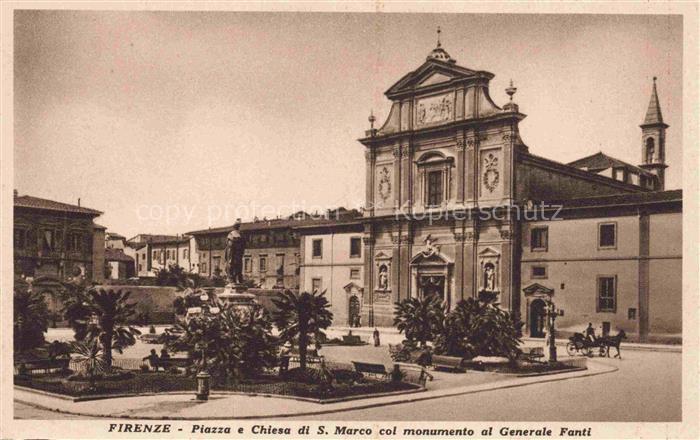 FIRENZE Florence Florenz Toscana IT Piazza e Chiesa di San Marco col monumento a