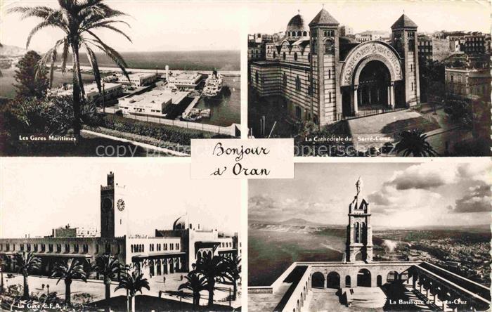 ORAN Algerie Gare Maritime Cathedrale du Sacre Coeur Santa Cruz