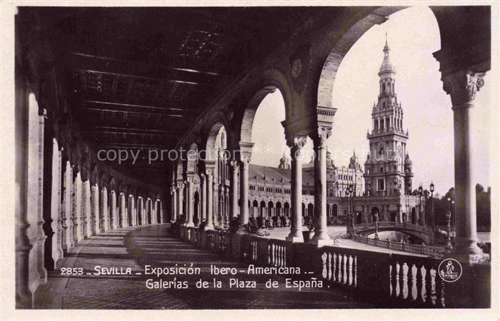 SEVILLA Andalucia ES Exposicion Ibero Americana Plaza de Espana