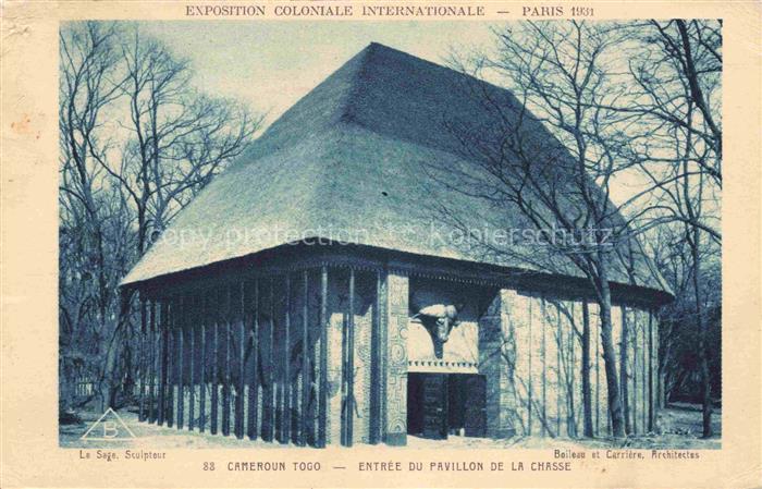 Exposition Coloniale Paris 1931 Cameroun Togo Pavillo la Chasse