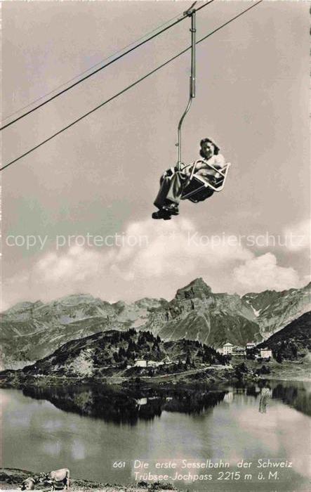 Sessellift Chairlift Telesiege Truebsee Jochpass Schweiz