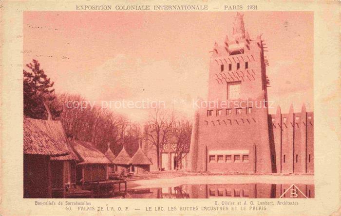 Exposition Coloniale Internationale Paris 1931 Palais L'A O F Bas Reliefs Sarrab