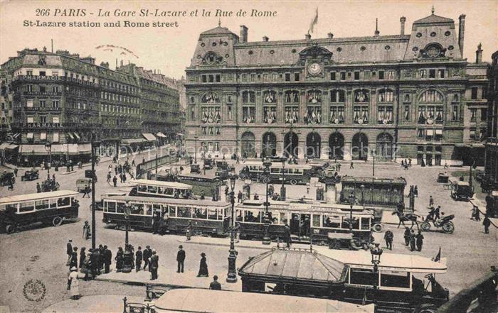STRAssENBAHN Tramway-- Paris Gare St Lazare Rue Rome