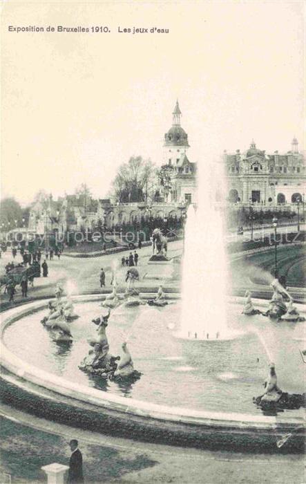 Exposition Bruxelles 1910 les jeux d'eau Wasserspiel