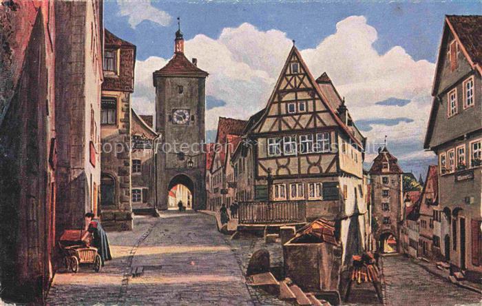 WIRO-Kuenstlerkarte Verlag WIRO Wiedemann Nr. Rothenburg Ploenlein