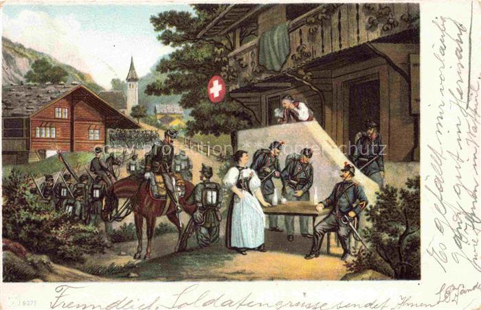 Militaria Schweiz Soldaten Pferd Frauen