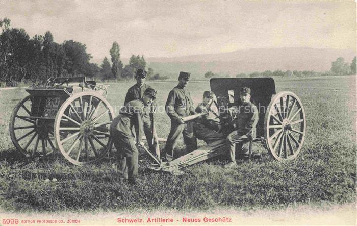 Militaria Schweiz Artillerie Neues Geschutz