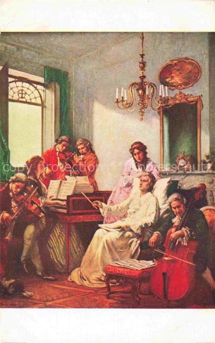 BAUDE Fr. Ch. Kuenstlerkarte Letzte Minuten Mozart