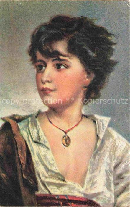 RICHTER Gustav Kuenstlerkarte Pischerknabe Koeln am Rhein