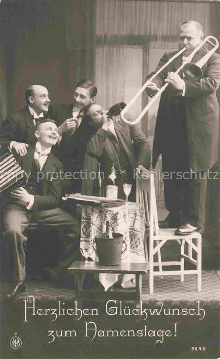 Foto NPG Nr. 3648 Namenstage Musikanten Bier Posaune