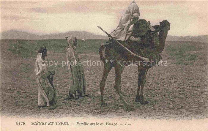 Kamele  Camel Chameau-- Scenes et Types Famille arabe en Vovage