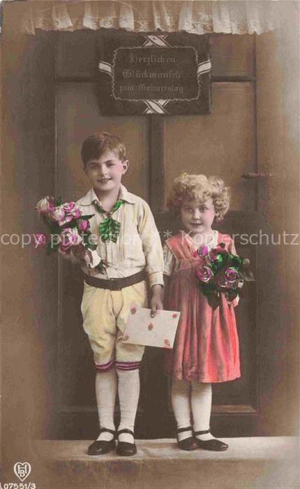 Foto HB Nr. 07551/3 Kinder Brief Rosen