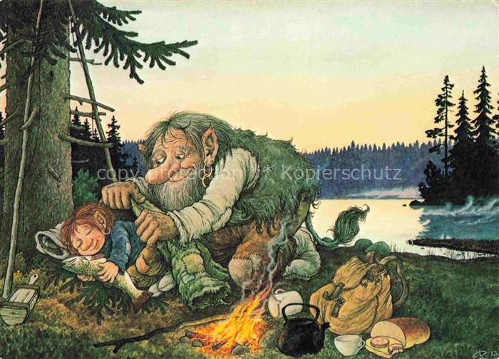 Comic-Postkarte Bande Dessinee BD Fumetto-- Storfiskarn The Happy Fisher