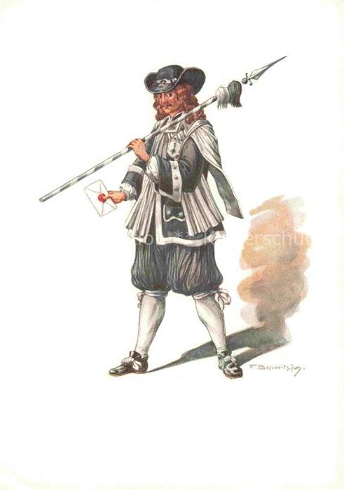BOSCOVITS Fritz (1871-1965) Kuenstlerkarte Schweiz Schweiz Standeslaeufer Basel