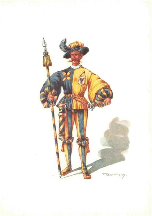 BOSCOVITS Fritz (1871-1965) Kuenstlerkarte Schweiz Schweiz Standeslaeufer von Ur