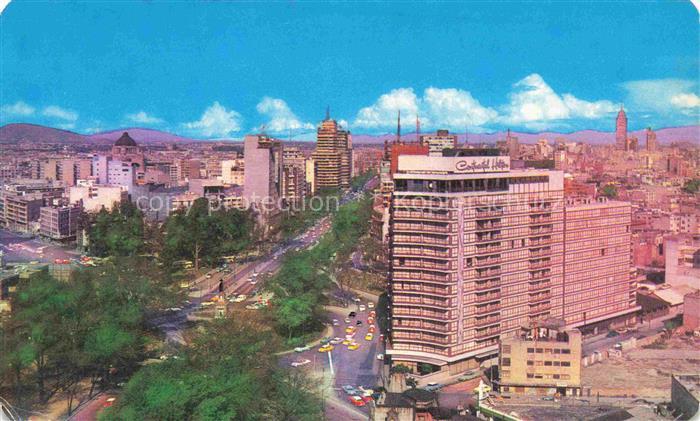 Mexico -City D.F. Mexico View with the Paseo de la Reforma on the left