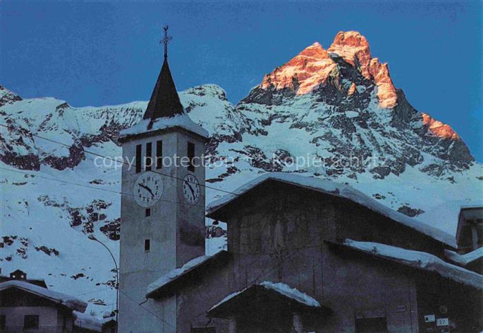 Cervinia Breuil-Cervinia Aosta IT La Chiesa Tramonto sul Cervino Eglise Le couch