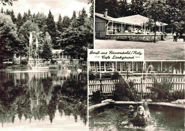 Frauenwald Thueringen Cafe Lenkgrund Park Fontaine Gluecksbrunnen
