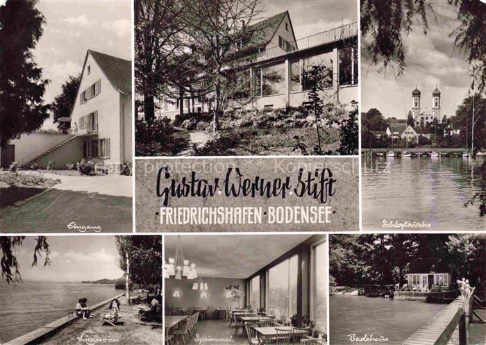 FRIEDRICHSHAFEN Bodensee Gustav Werner Stift Eingang Schlosskirche Liegewiese Sp