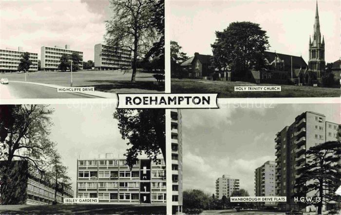 Roehampton Wandsworth LONDON UK Highcliffe Drive Holy Trinity Church Ibsley Gard