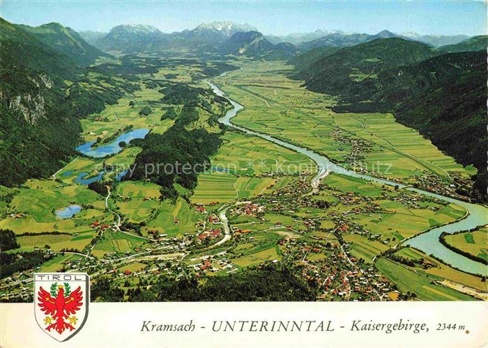 Kramsach-Achenrain Tirol AT mit Krummsee und Reinthalersee Inn Fliegeraufnahme
