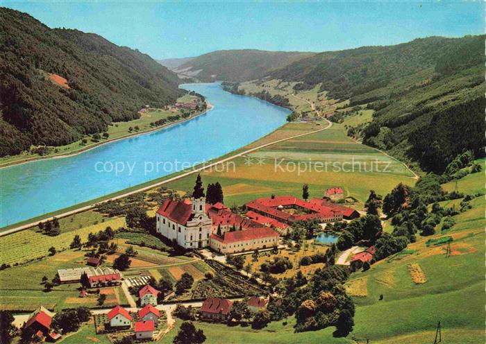 Engelszell Oberoesterreich Stift Engelszell an der Donau Fliegeraufnahme