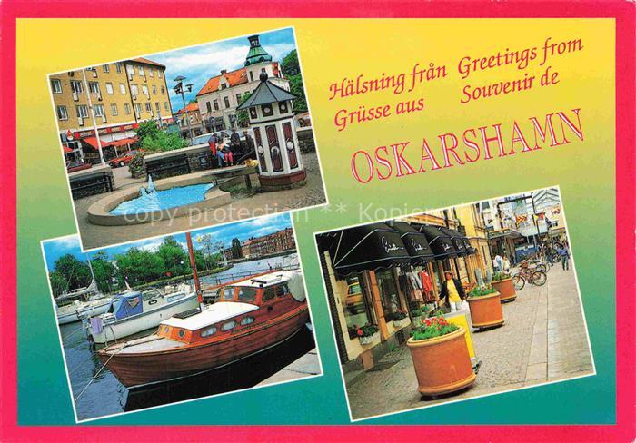 Oskarshamn Sweden Stadtplatz Bootshafen Fussgaengerzone