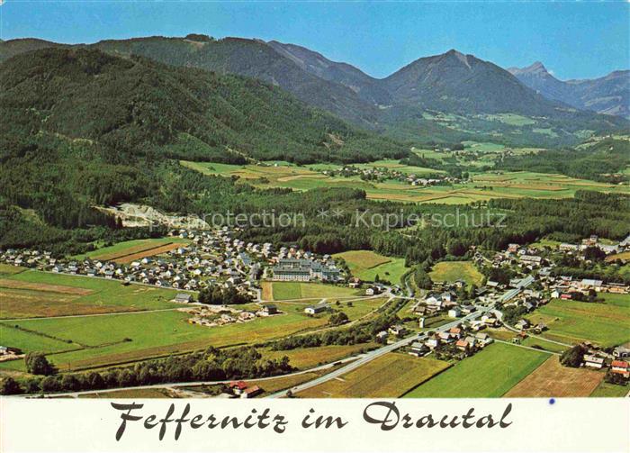 Feffernitz Klagenfurt-Villach Kaernten AT Fliegeraufnahme mit Hochegg und Staff