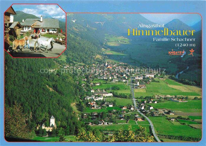 Obervellach Kaernten AT Almgasthof Himmelbauer Fliegeraufnahme