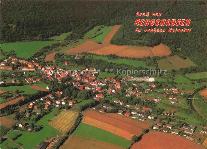 Rengshausen Beisetal Knuellwald Hessen im Beisetal Fliegeraufnahme