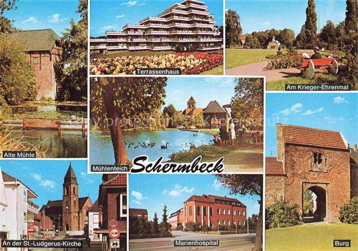 Schermbeck  Niederrhein Wesel NRW Alte Muehle Terrassenhaus Muehlenteich Am Krie